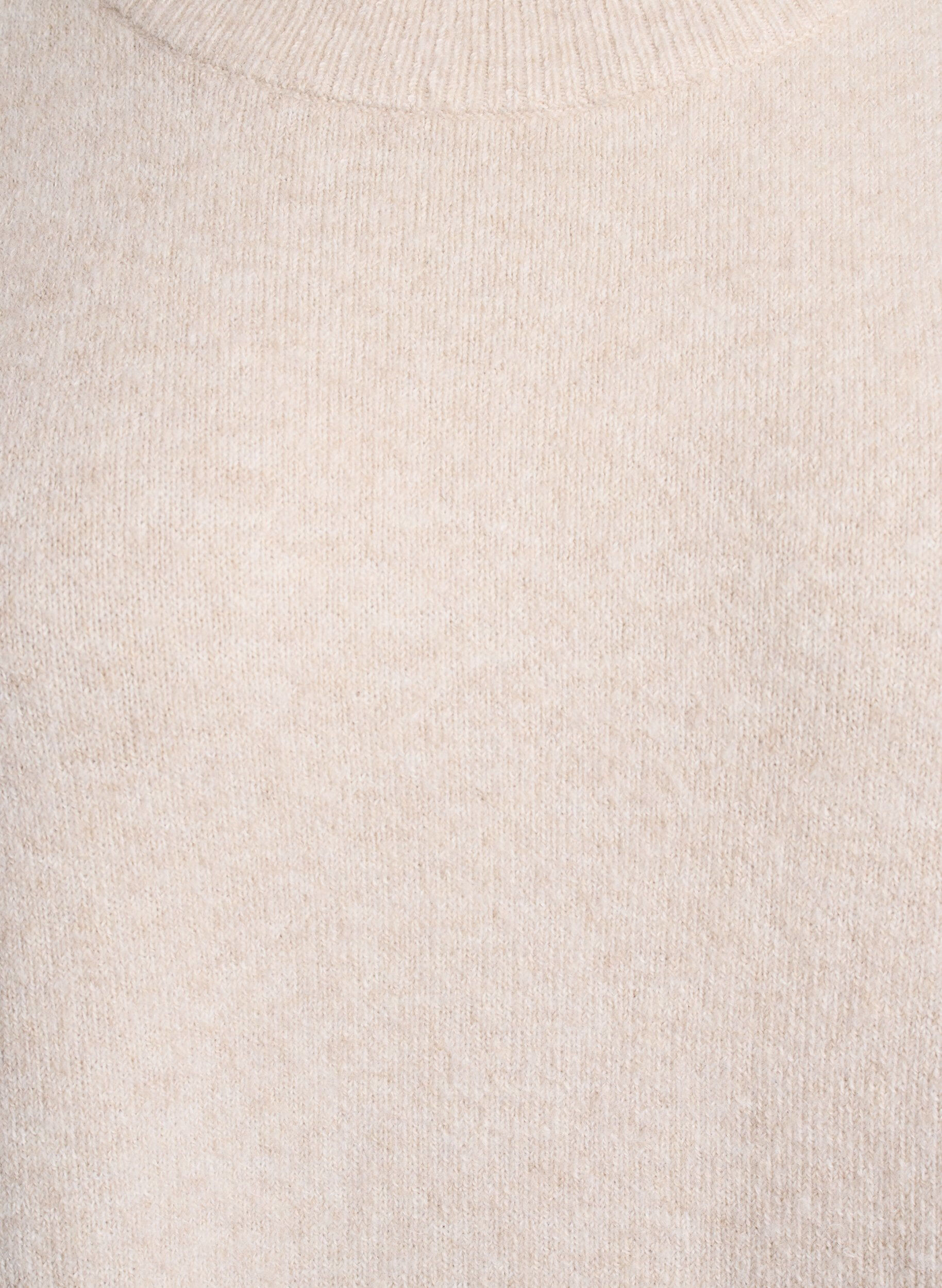 Zizzi Dzianinowa sukienka z rekawami 3/4 i okraglym dekoltem, P. Stone White Mel., Packshot image number 2