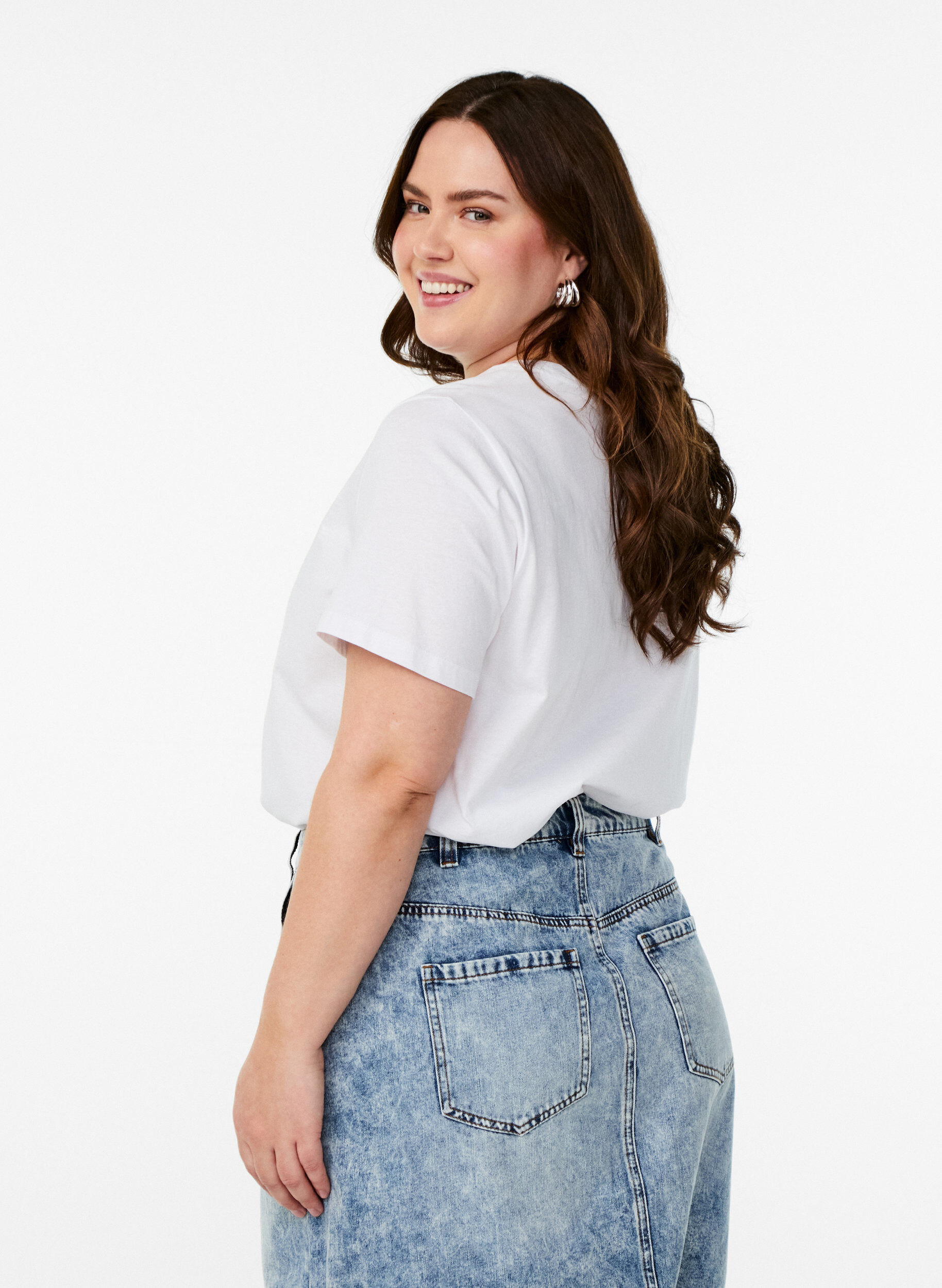 Zizzi Koszulka z nadrukiem w cytrusy, Biały, Model image number 2