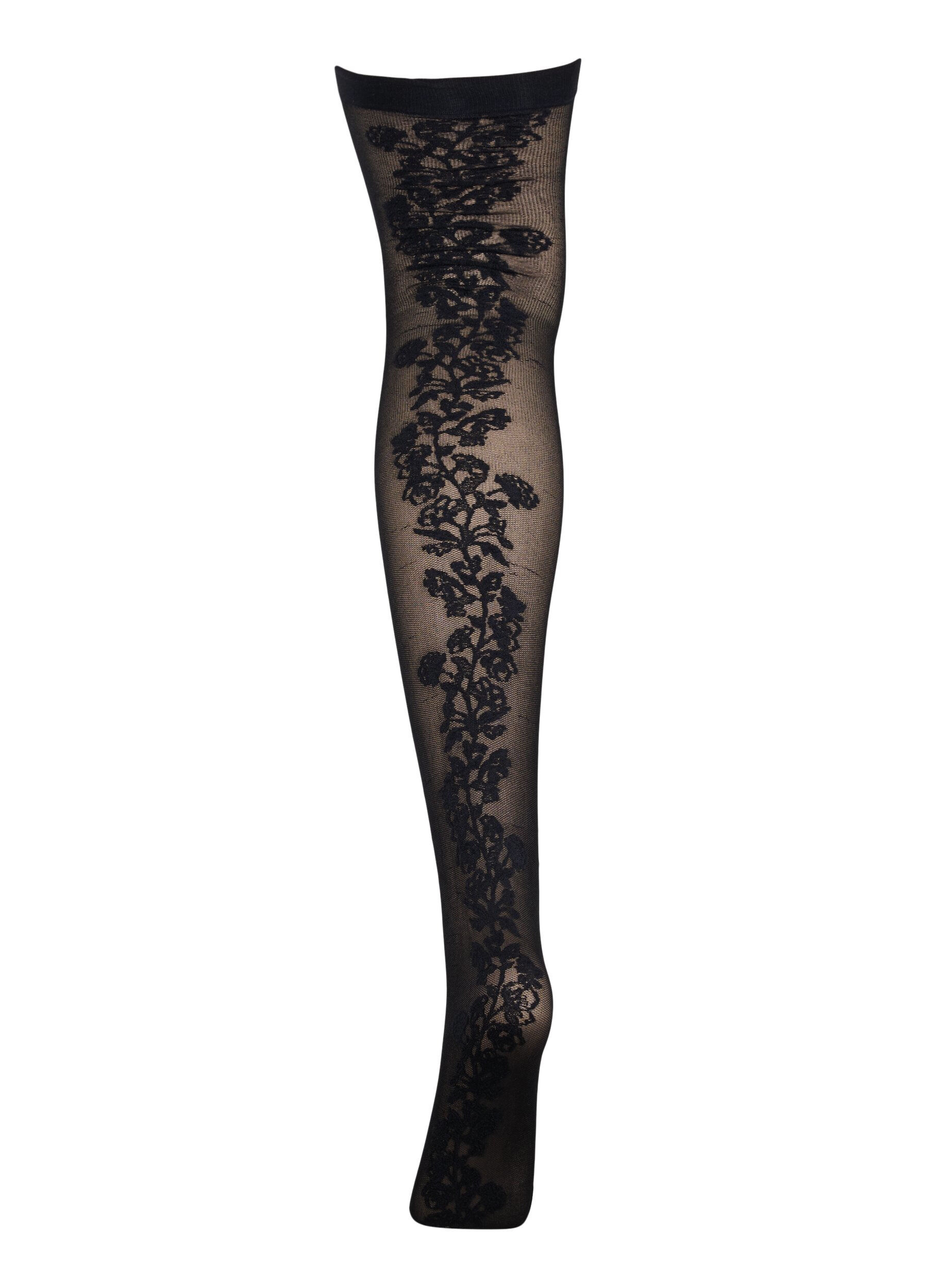 Zizzi 	 Hold-up stockings in 30 denier with lace, Black, Packshot image number 2