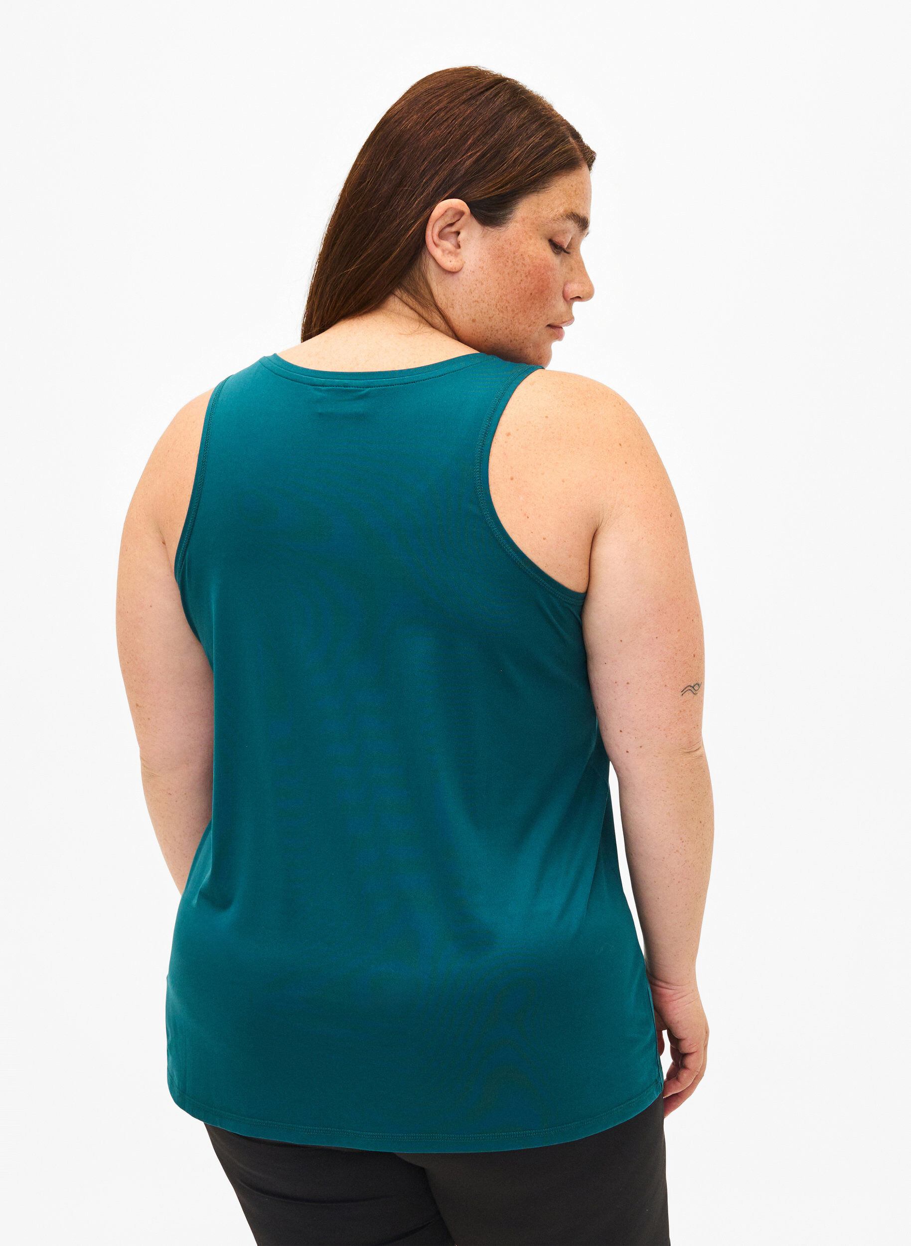 Zizzi Top treningowy z okraglym dekoltem, Deep Teal, Model image number 1
