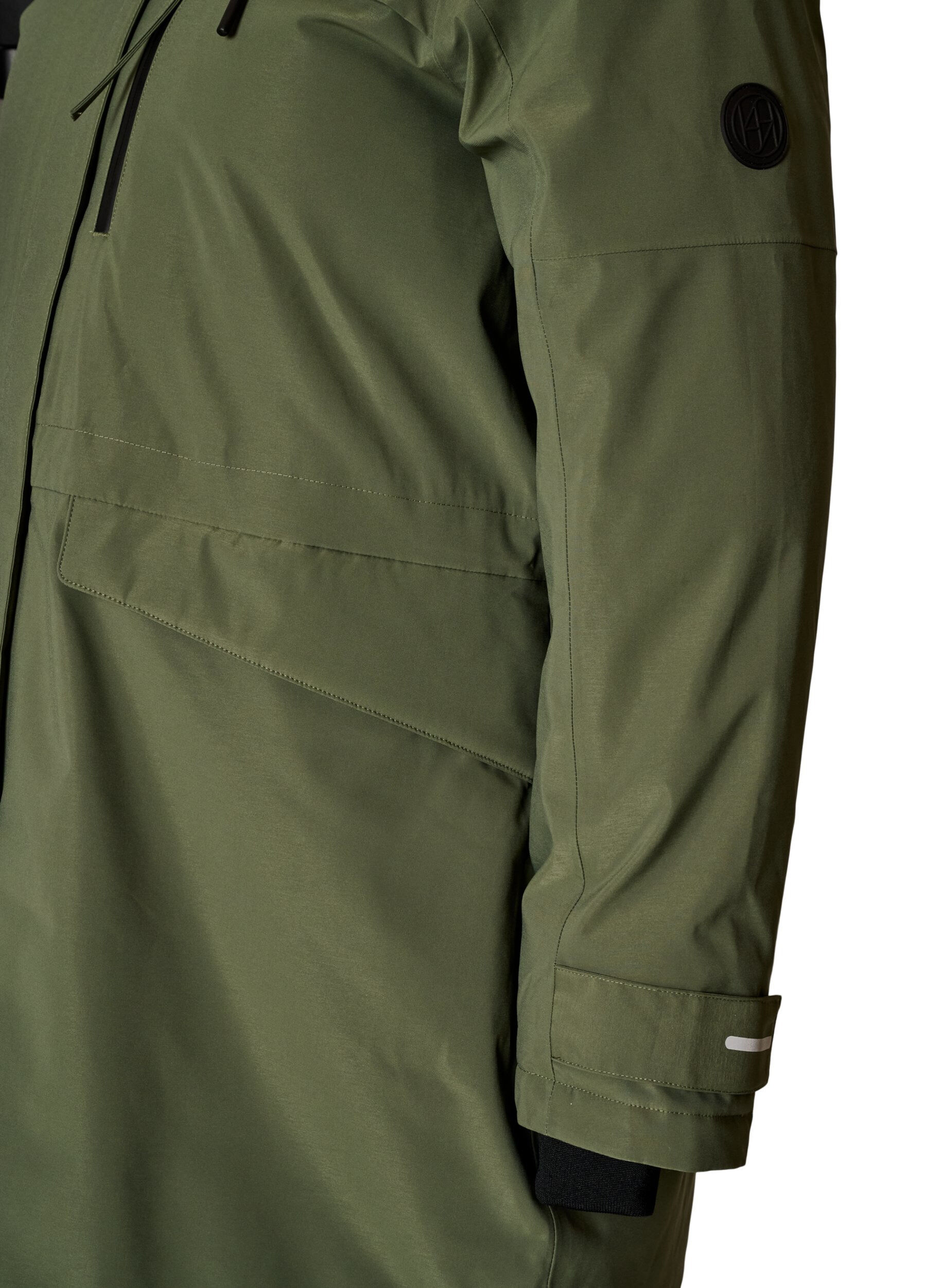 ZizziHydrofobowa parka z kapturem i funkcjonalnymi detalami, Zielony, Packshot image number 3