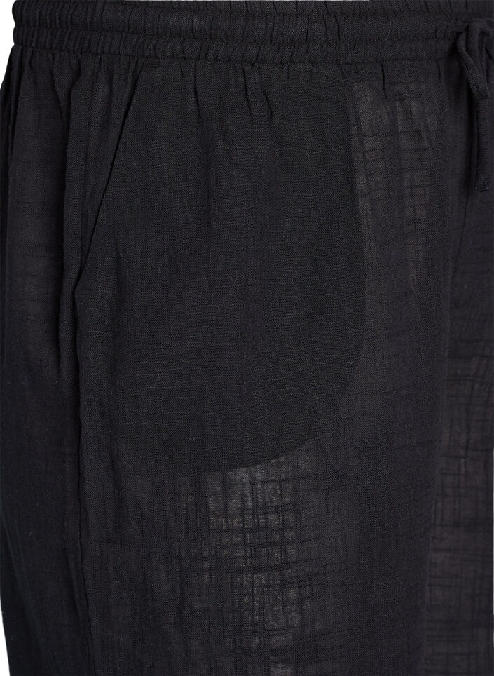 FLASH – Spodnie o prostym kroju z wysoka talia, Czarne, Packshot image number 2