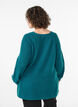 Sweter z dzianiny z ukosnym wzorem i rekawami raglanowymi, Zielony, Model image number 2