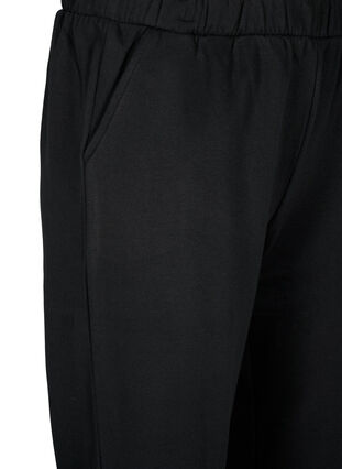 Luzne bawelniane spodnie z kieszeniami, Black, Packshot image number 2