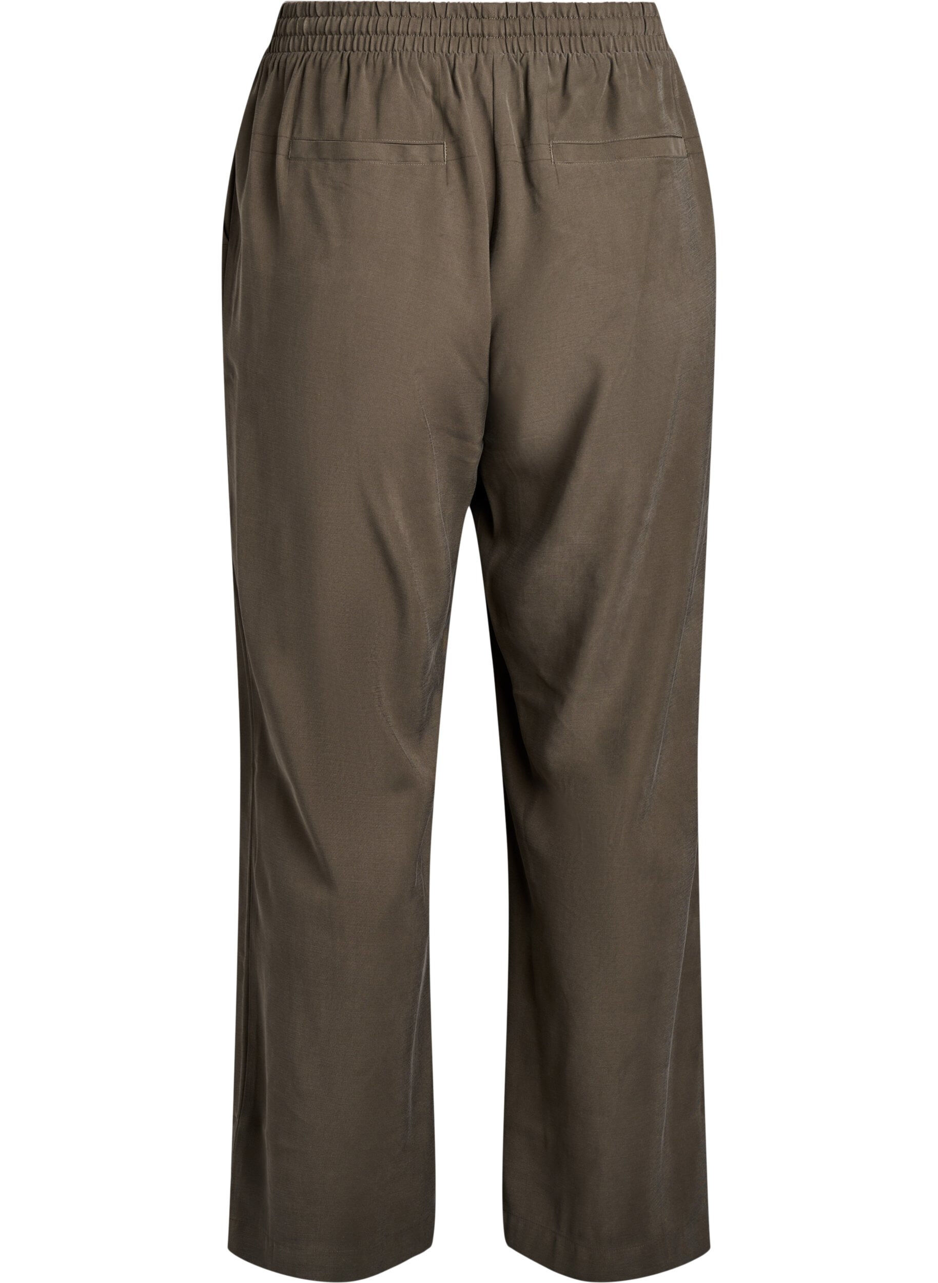 Zizzi FLASH - Wiskozowe spodnie z gumka w pasie, Zielony, Packshot image number 1