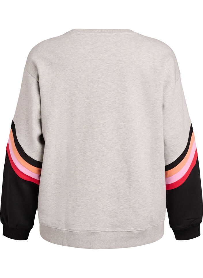 Luzna bluza z kontrastowymi detalami na rekawach, Szary, Packshot image number 1
