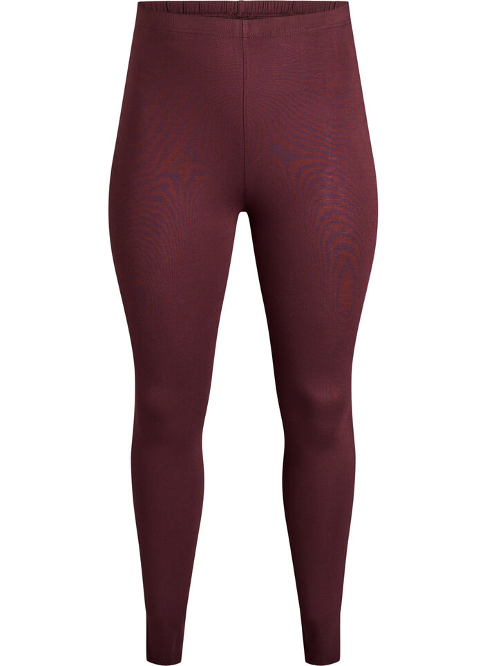 Legginsy basic z wiskozy, Ciemnobordowy, Packshot image number 0