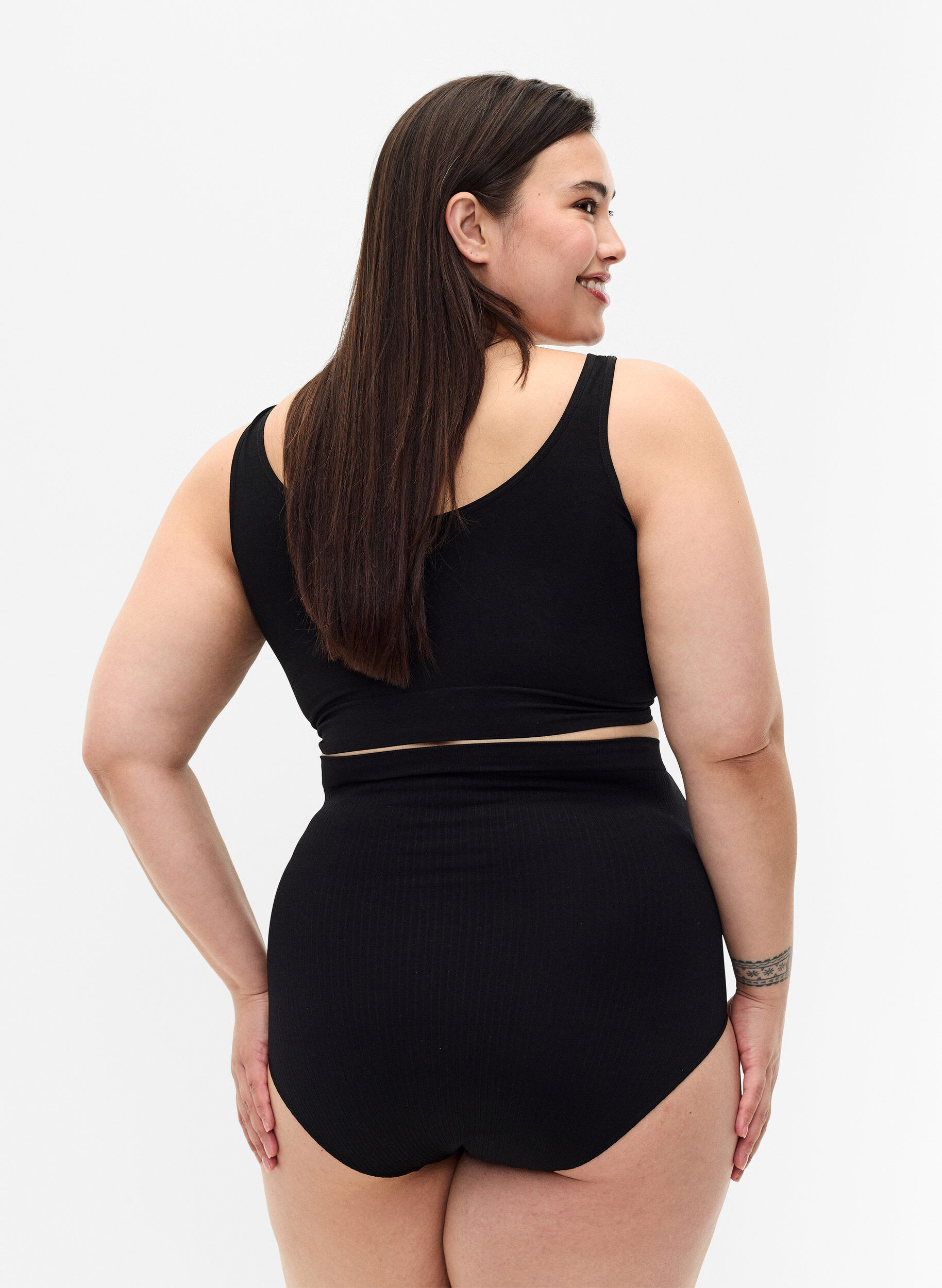 Zizzi Ciazowe spodnie 3/4, Black, Model image number 1