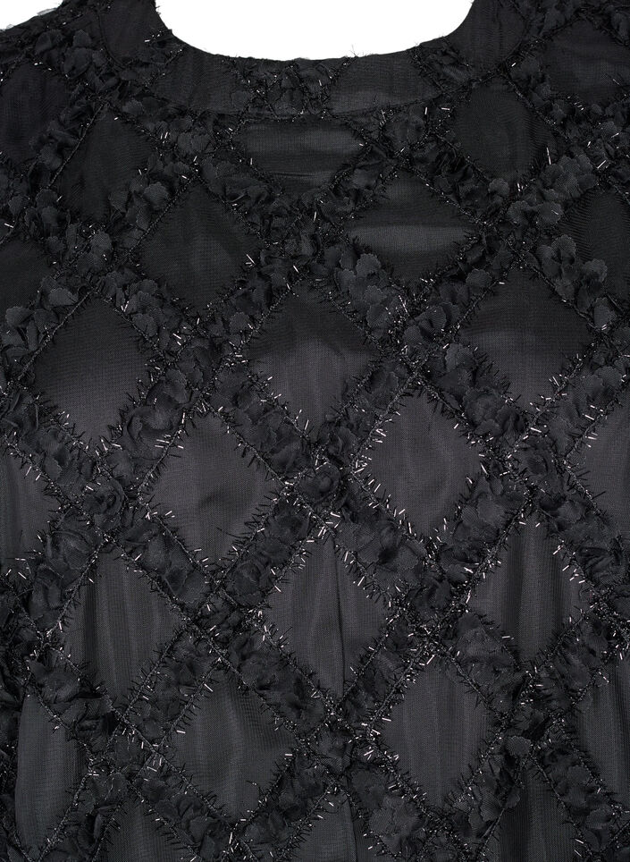 Krótka teksturowana sukienka, Black, Packshot image number 2