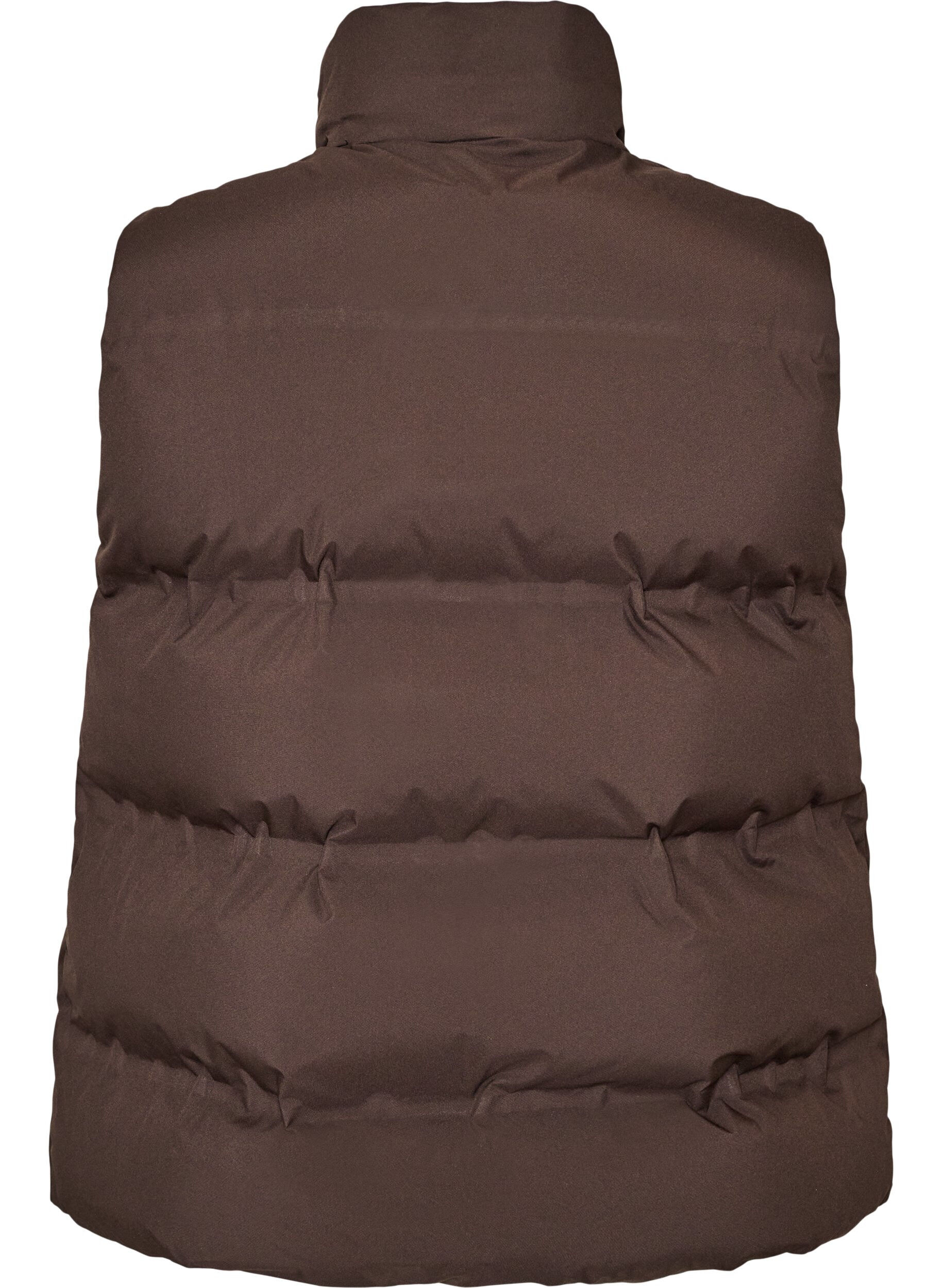 ZizziKr&oacute;tki bufiasty bezrekawnik z wysokim kolnierzem, Brązowy, Packshot image number 1