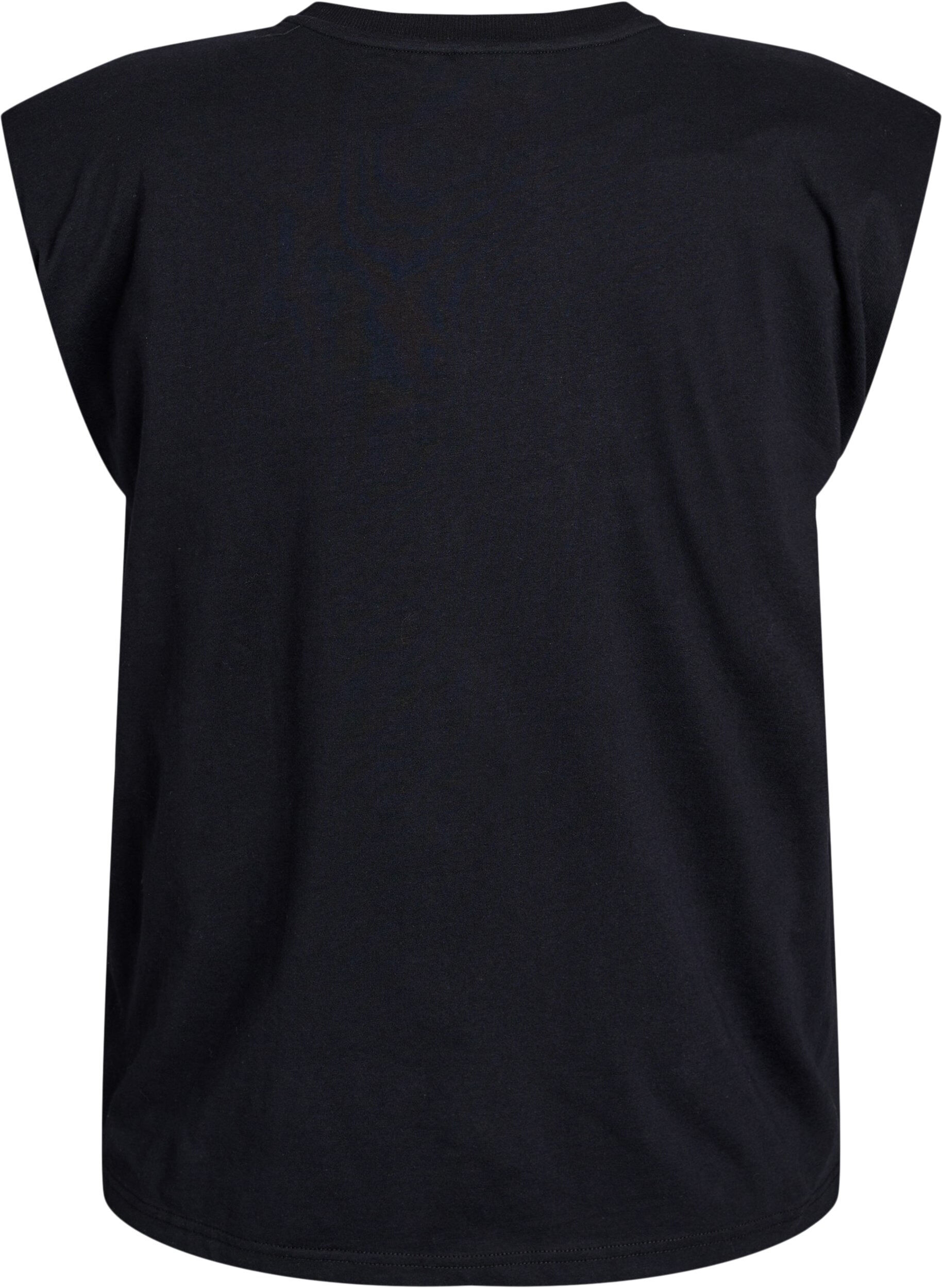 Zizzi Dzersejowa bluzka bez rekaw&oacute;w z poduszkami na ramionach, Czarne, Packshot image number 1