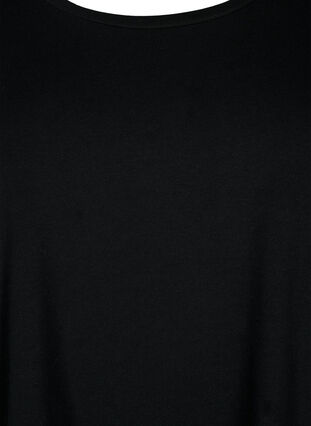 Bawelniana koszulka typu basic z rekawami 3/4, Black, Packshot image number 2