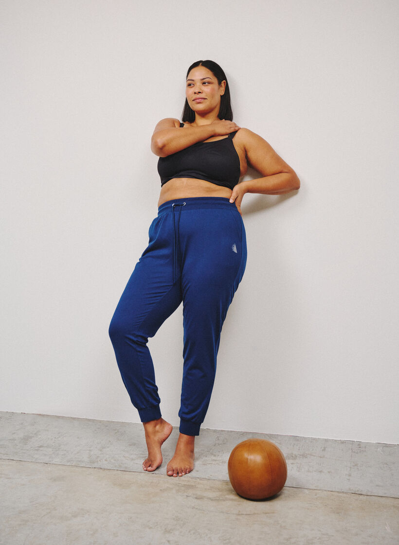 Luzne spodnie dresowe z kieszeniami, Niebieskie, Image image number 0