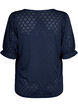 Bluzka z dekoltem w szpic i wzorem w dziurki, Navy Blazer, Packshot image number 1