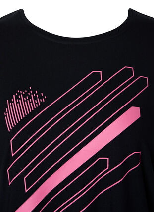 Koszulka treningowa z krótkim rekawem i nadrukiem, Black/Pink Print, Packshot image number 2