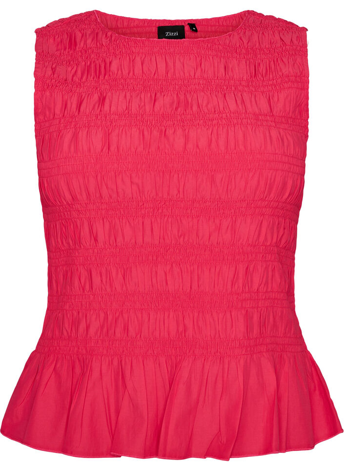 Bluzka z kolnierzykiem w ksztalcie l&oacute;dki i peplumowym wycieciem na dole, R&oacute;żowy, Packshot image number 0