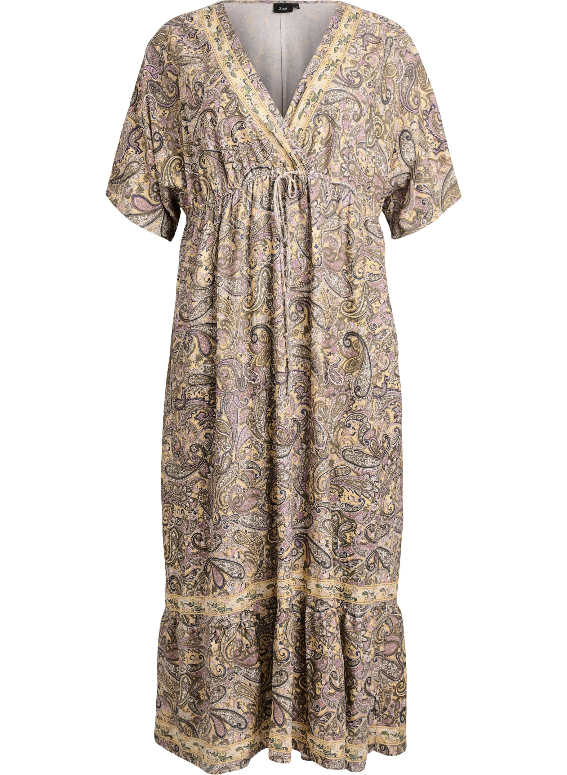 Sukienka maxi z wiskozy w turecki wz&oacute;r