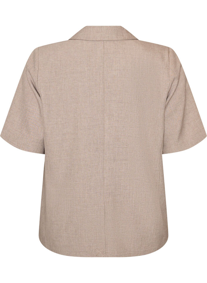 Blekitny marynarka z kr&oacute;tkim rekawem i klapami, Brązowy, Packshot image number 1