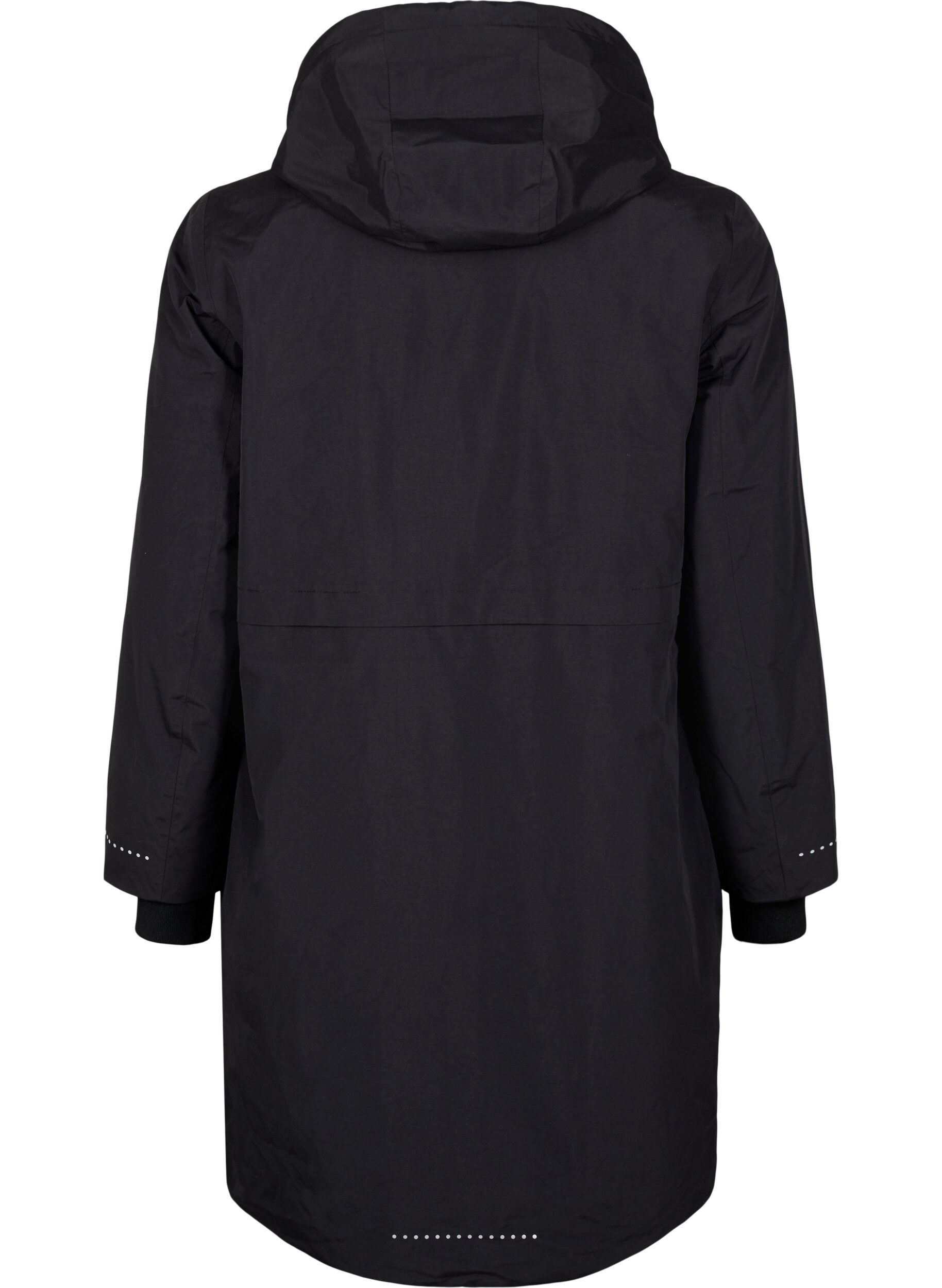 Zizzi Funkcjonalny plaszcz typu parka z odblaskowymi detalami, Black, Packshot image number 1