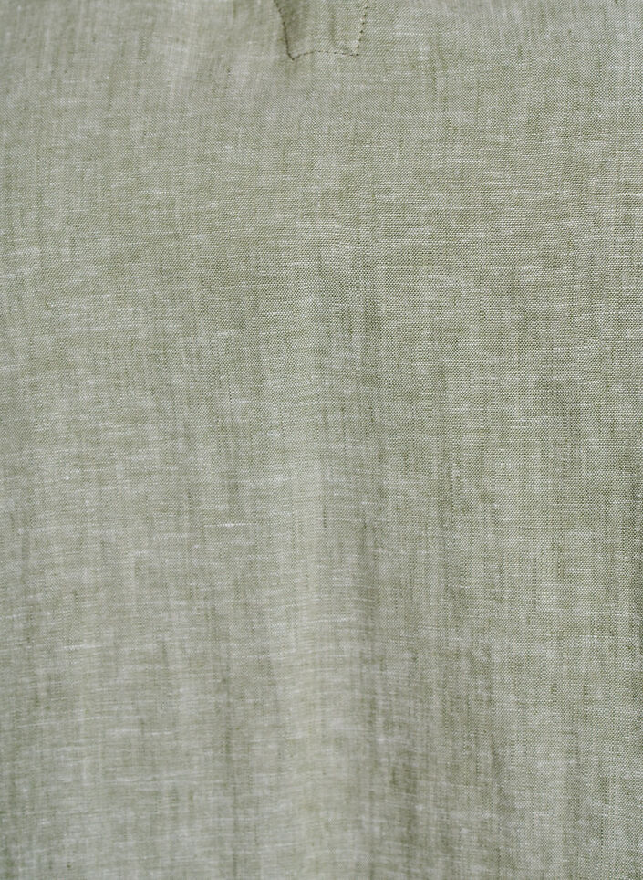 Bluzka z lnu i wiskozy z rekawami 1/2, Zielony, Packshot image number 2