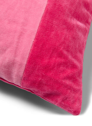 Welurowa poszewka na poduszke w paski, Fandango Pink Comb, Packshot image number 2