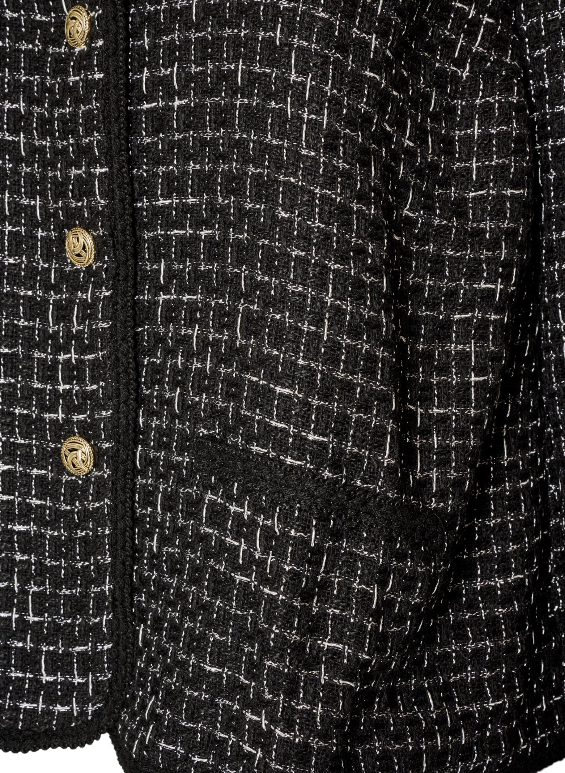 ZizziKurtka z boucle ze zlotymi guziki, Czarne, Packshot image number 3