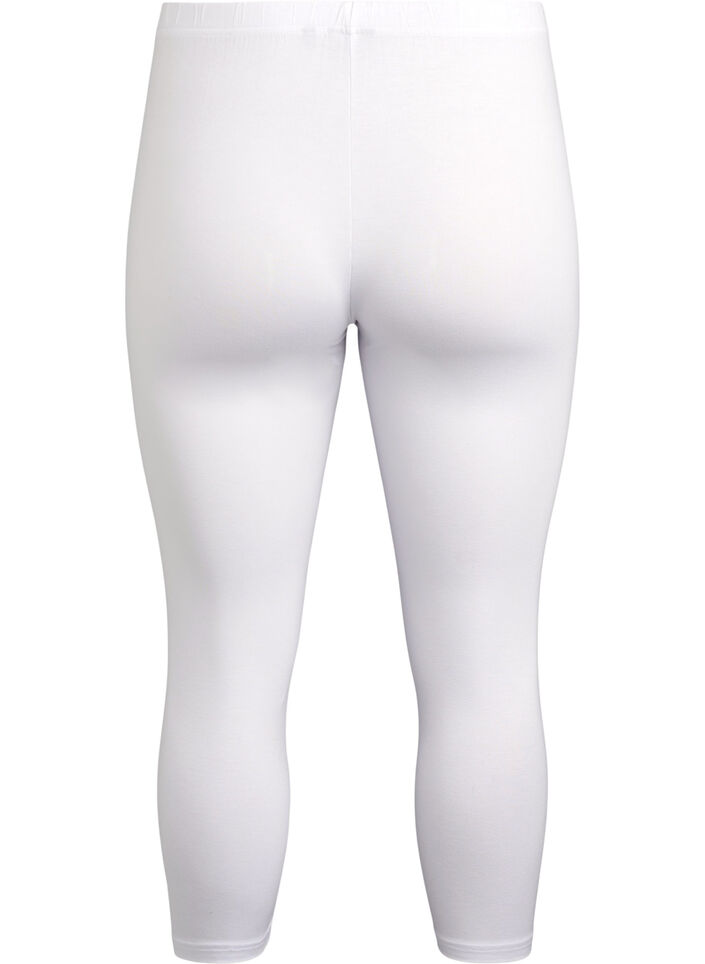 3/4-length wiskozowe legginsy w stylu basic, Biały, Packshot image number 1