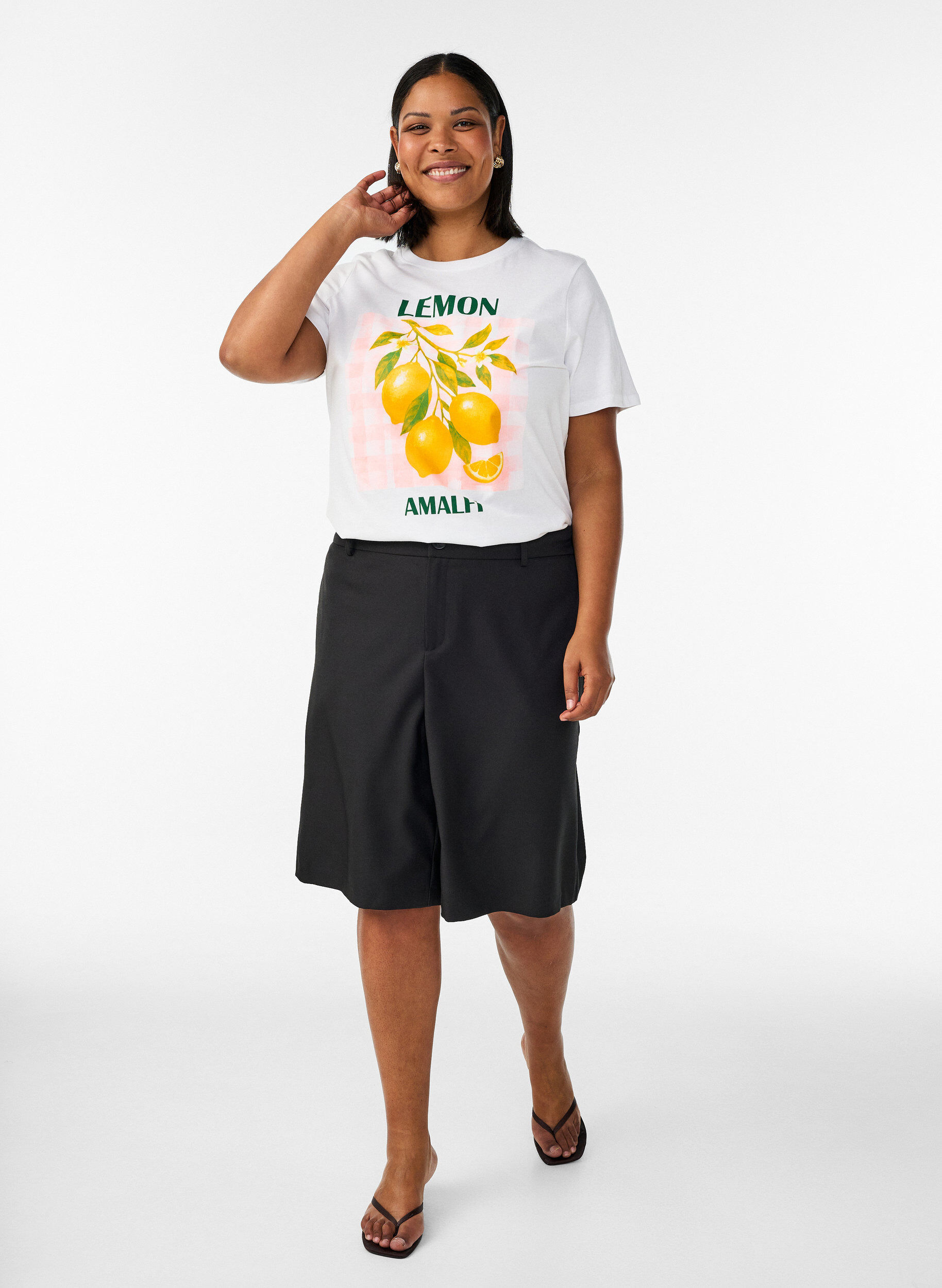 ZizziBawelniana koszulka z nadrukiem, Biały, Model image number 1