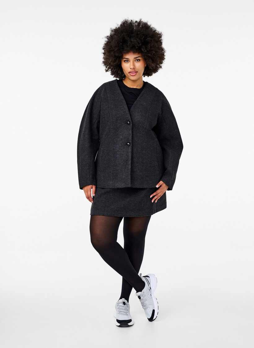 Dopasowana marynarka, Dark Grey Melange, Model image number 2