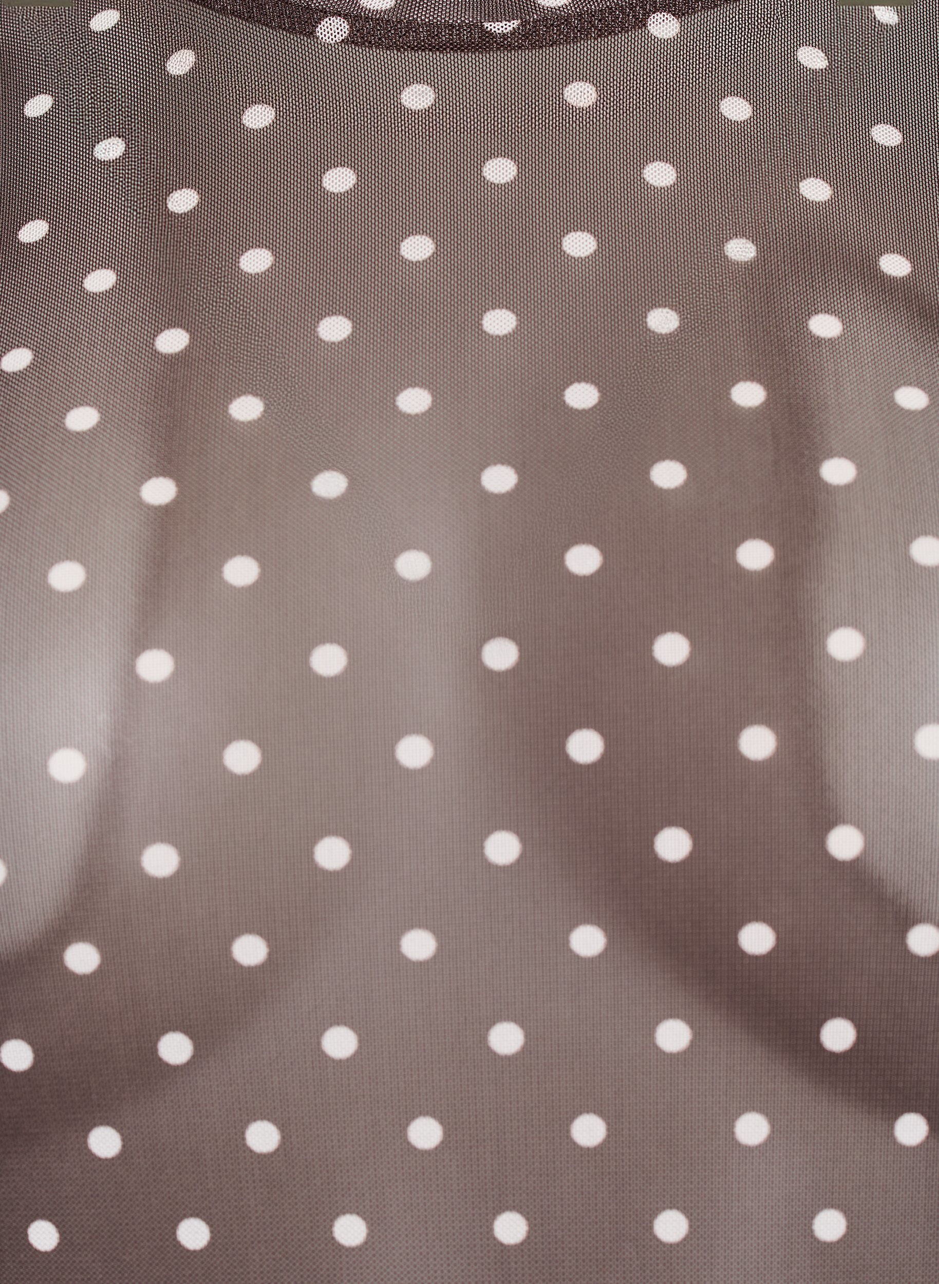 Zizzi Bluzka z siateczki w kropki, Brązowy, Packshot image number 2