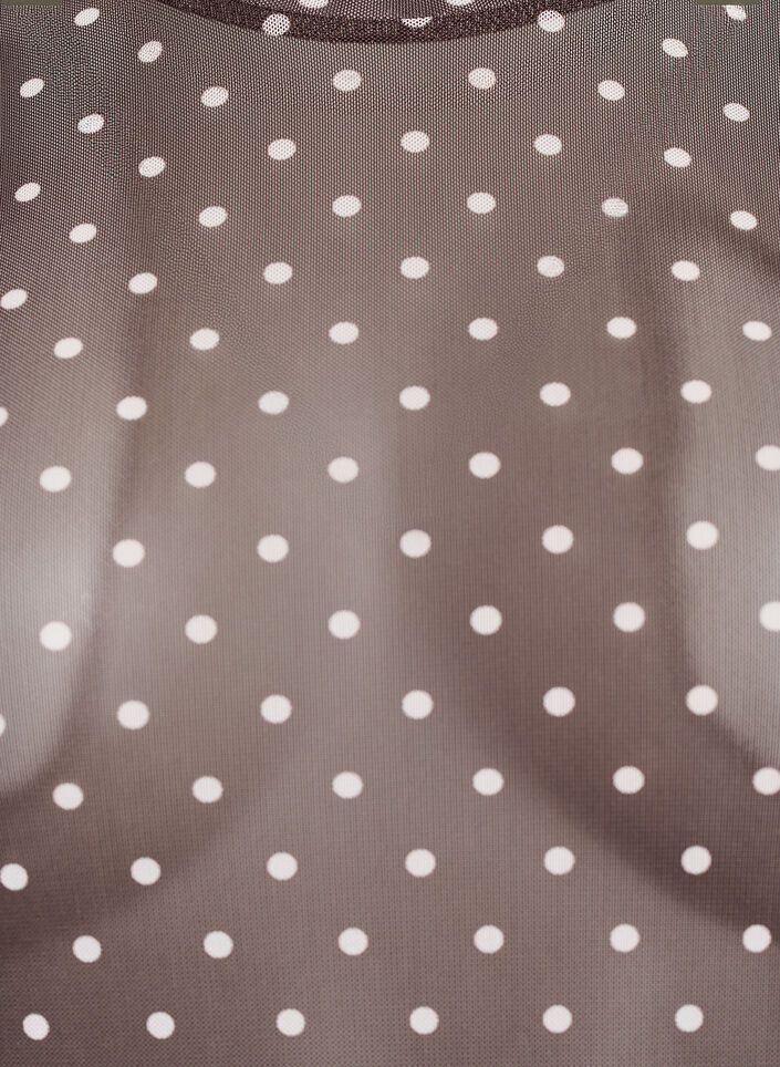 Bluzka z siateczki w kropki, Brązowy, Packshot image number 2