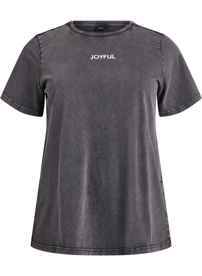 Koszulka z bawelna organiczna z nadrukiem na plecach, Ciemnoszary, Packshot image number 0