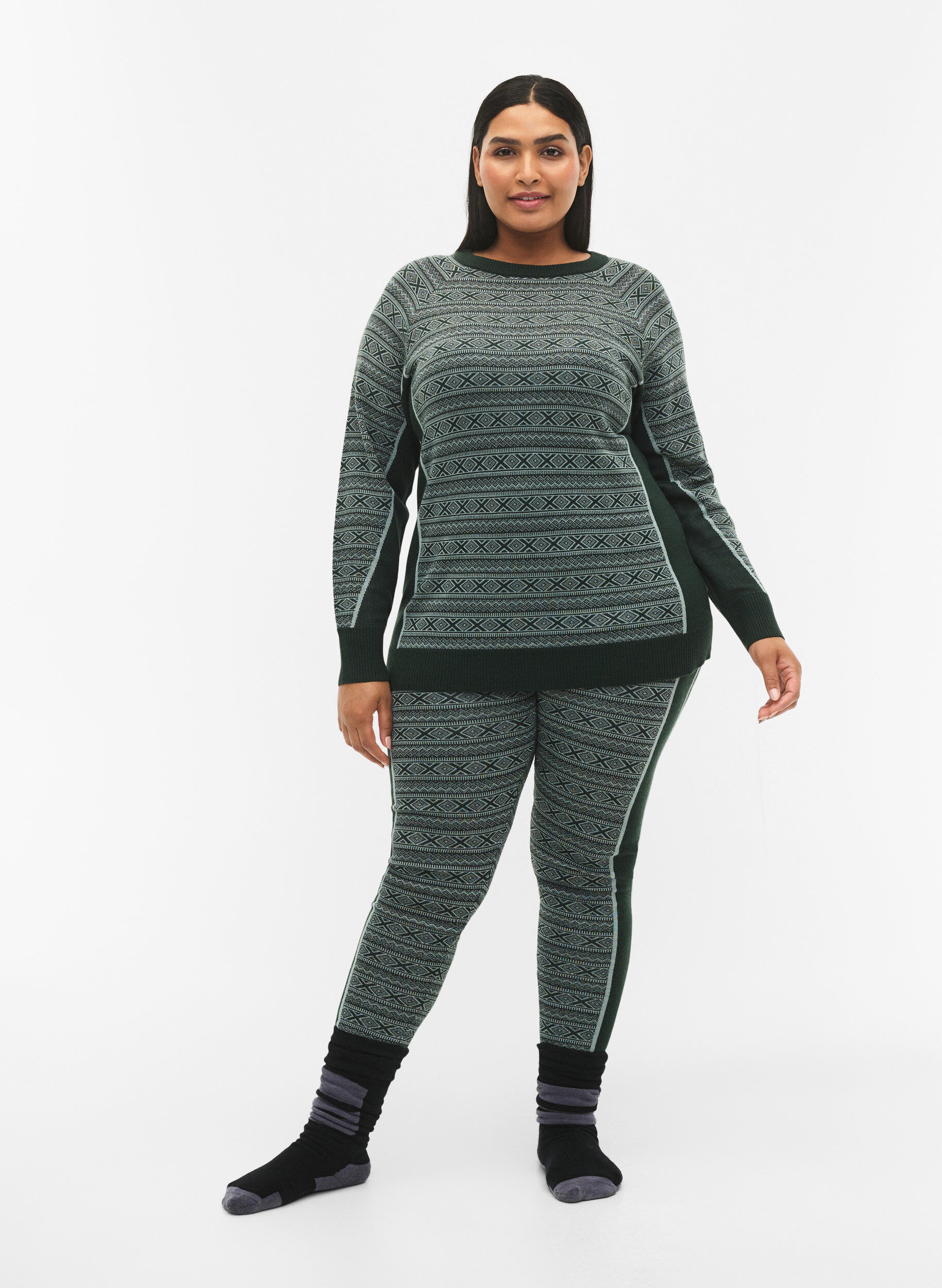 Zizzi Welniana bielizna narciarska, Deep Lake Comb, Model image number 0