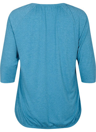 Melanzowa bluzka z rekawem 3/4, Legion Blue Mel., Packshot image number 1