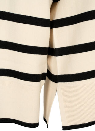 Sweter z mieszanki wiskozy z rozcieciem z boku, Birch W/Black, Packshot image number 3