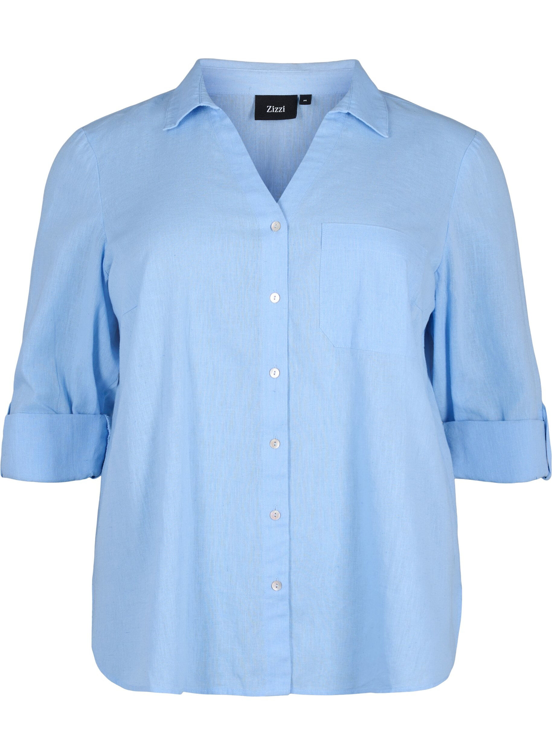 Zizzi Bluzka koszulowa z zapieciem na guziki, Serenity, Packshot image number 0