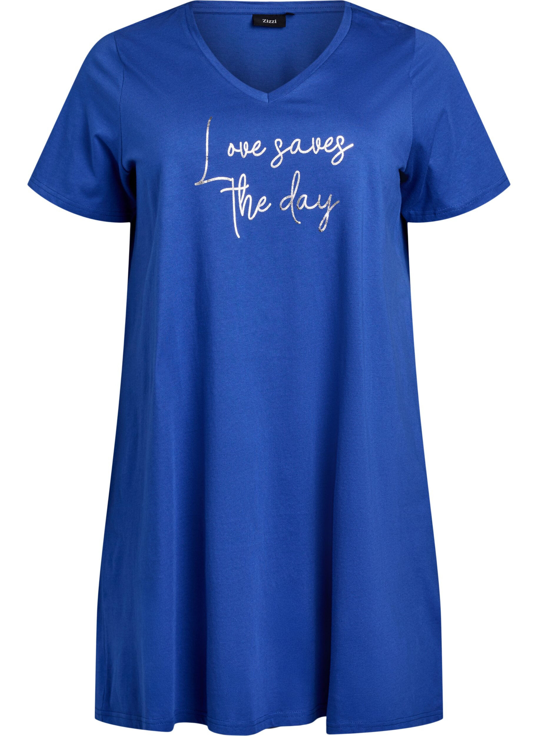 Koszula nocna z bawelny organicznej z dekoltem w szpic