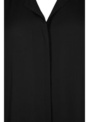 Jednokolorowa koszula z dekoltem w szpic, Black, Packshot image number 2