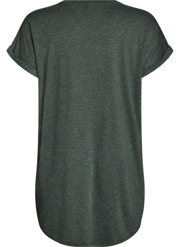 Koszula nocna z kr&oacute;tkim rekawem i nadrukiem tekstowym, Zielony, Packshot image number 1