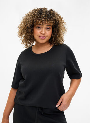 Koszulka z mieszanki modalu, Black, Model image number 0