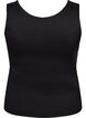Dopasowany top basic z gladkiego materialu, Czarne, Packshot image number 1