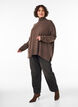 Sweter z kolnierzykiem i luznym krojem, Brązowy, Model image number 1