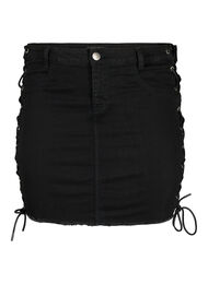 Krótka dzinsowa spódniczka ze sznurowaniem, Black, Packshot