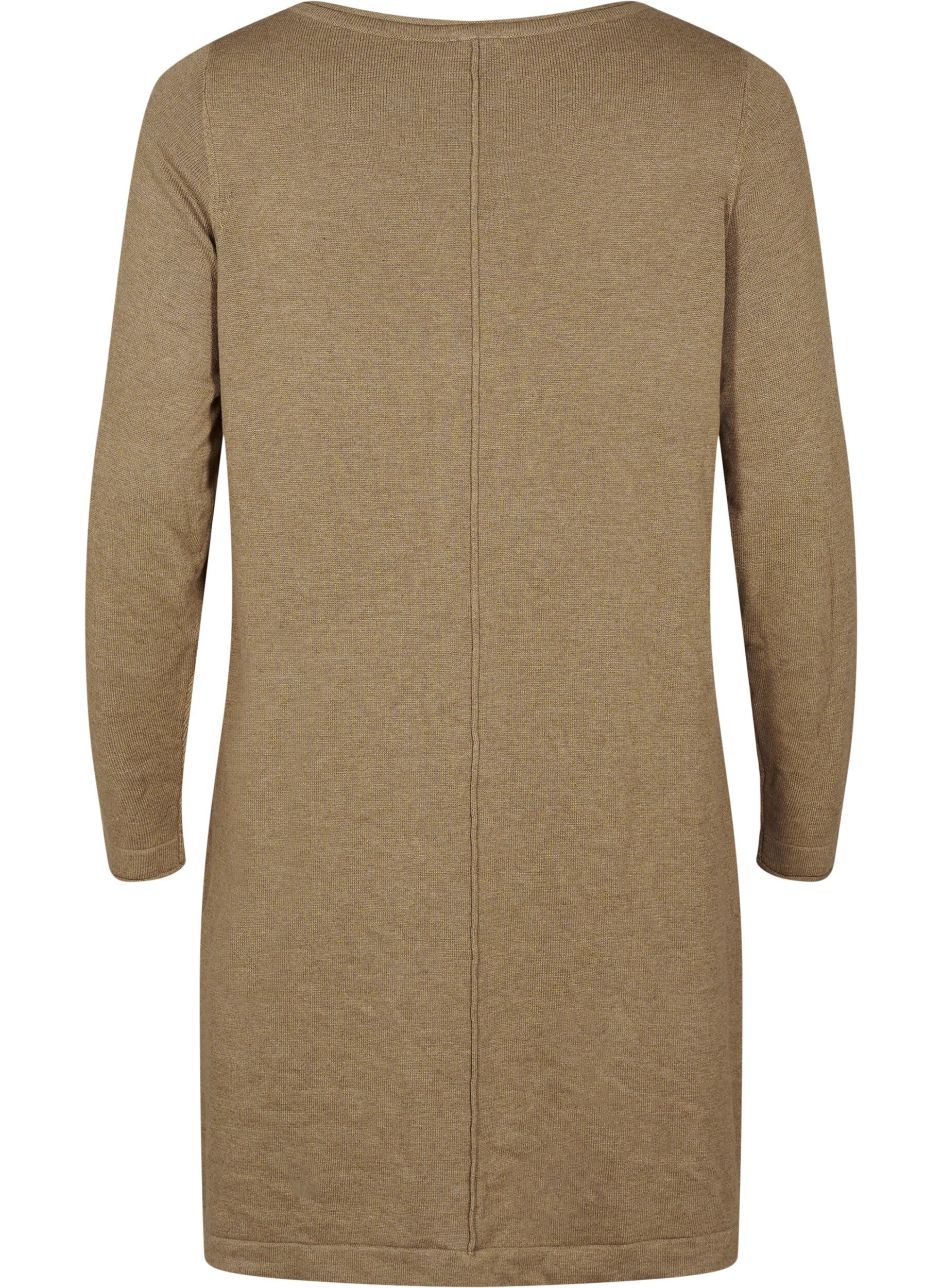 Zizzi Dzianinowa sukienka z mieszanki bawelny i wiskozy, Zielony, Packshot image number 1