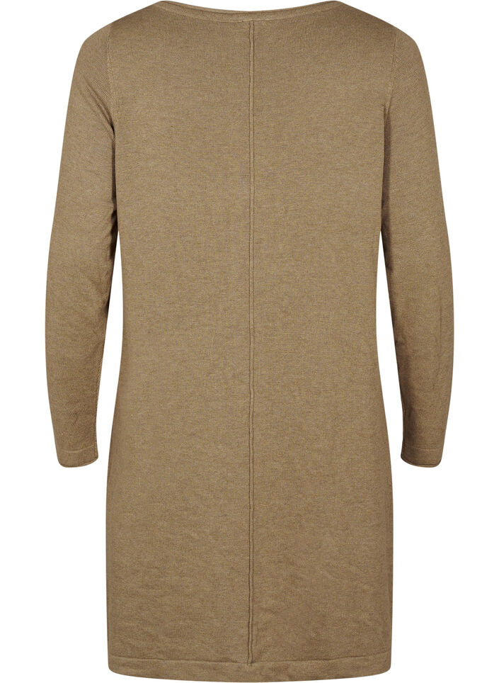 Dzianinowa sukienka z mieszanki bawelny i wiskozy, Zielony, Packshot image number 1