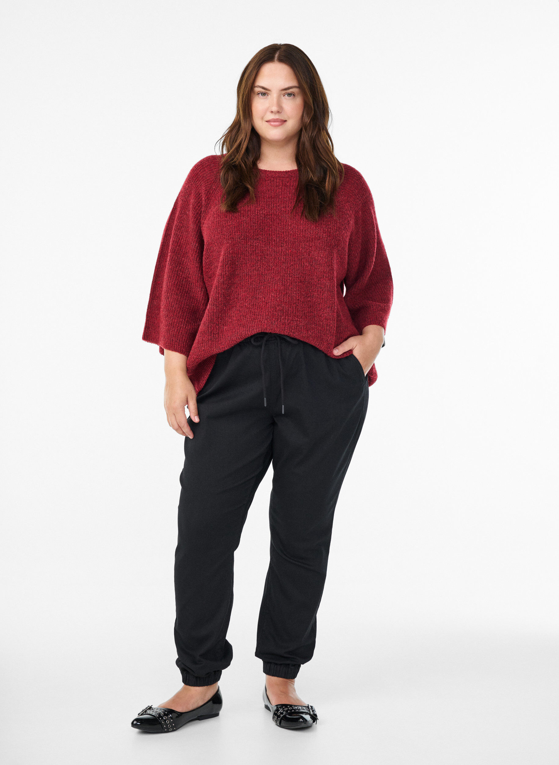 Jeansowe joggery z kieszeniami, Czarne, Model