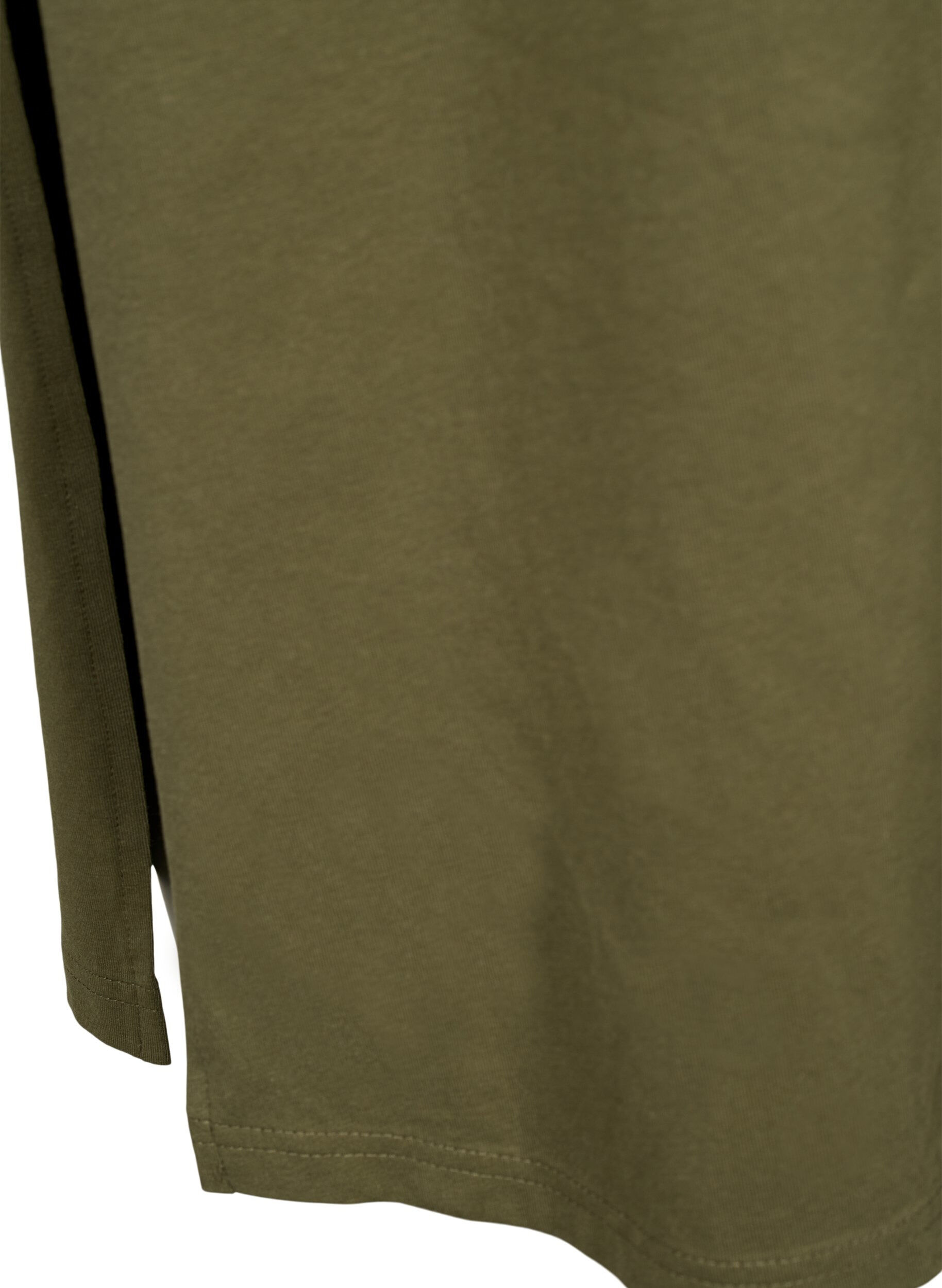 Zizzi Bawelniana sukienka z kr&oacute;tkimi rekawami i rozcieciem, Ivy Green, Packshot image number 3