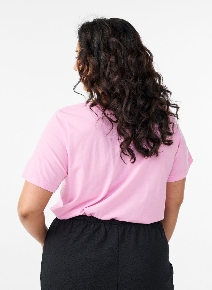 Koszulka z dekoltem w serek, R&oacute;żowy, Model image number 2