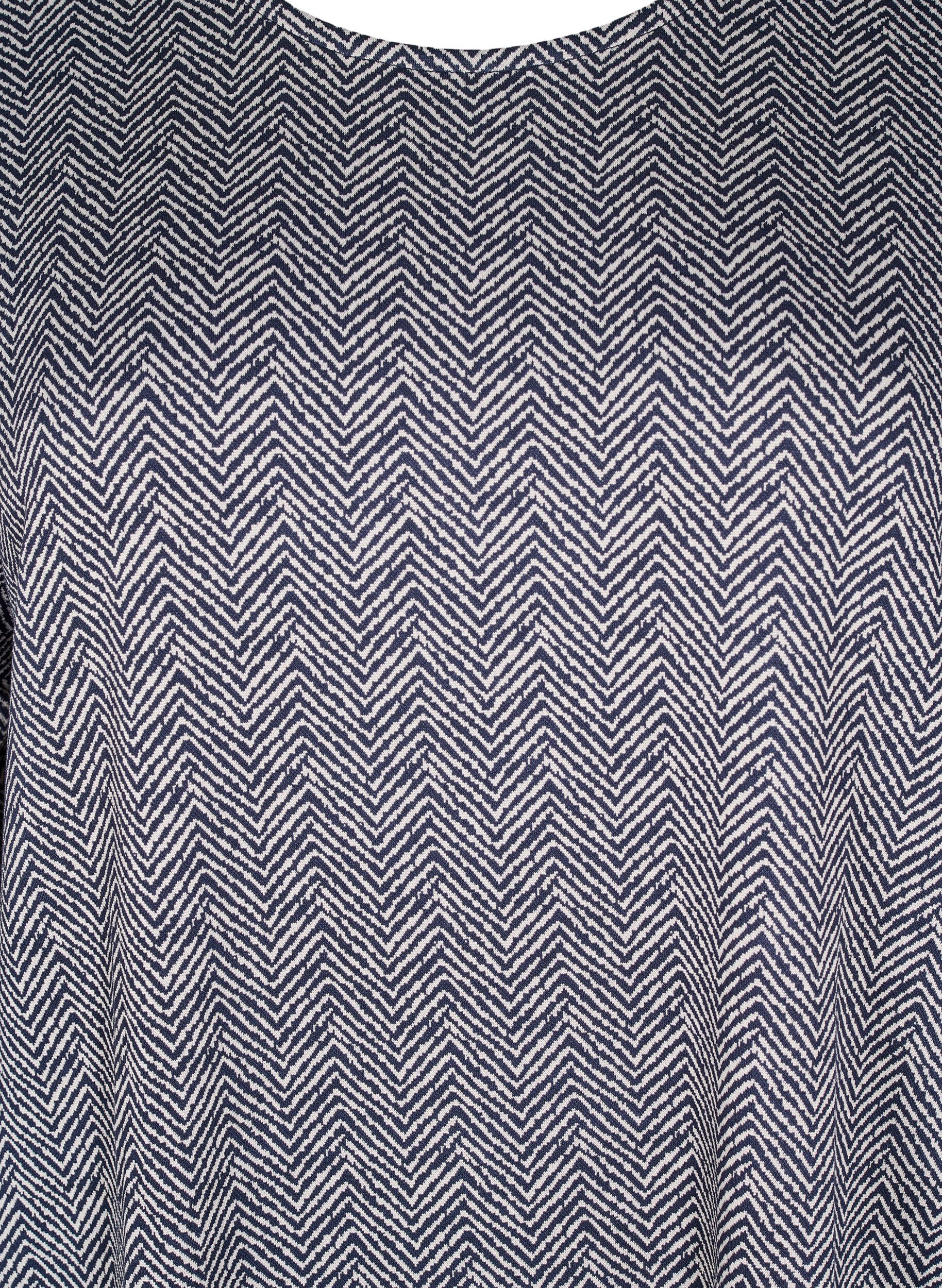 Zizzi Wzorzysta sukienka z rekawami 3/4, Niebieskie, Packshot image number 2