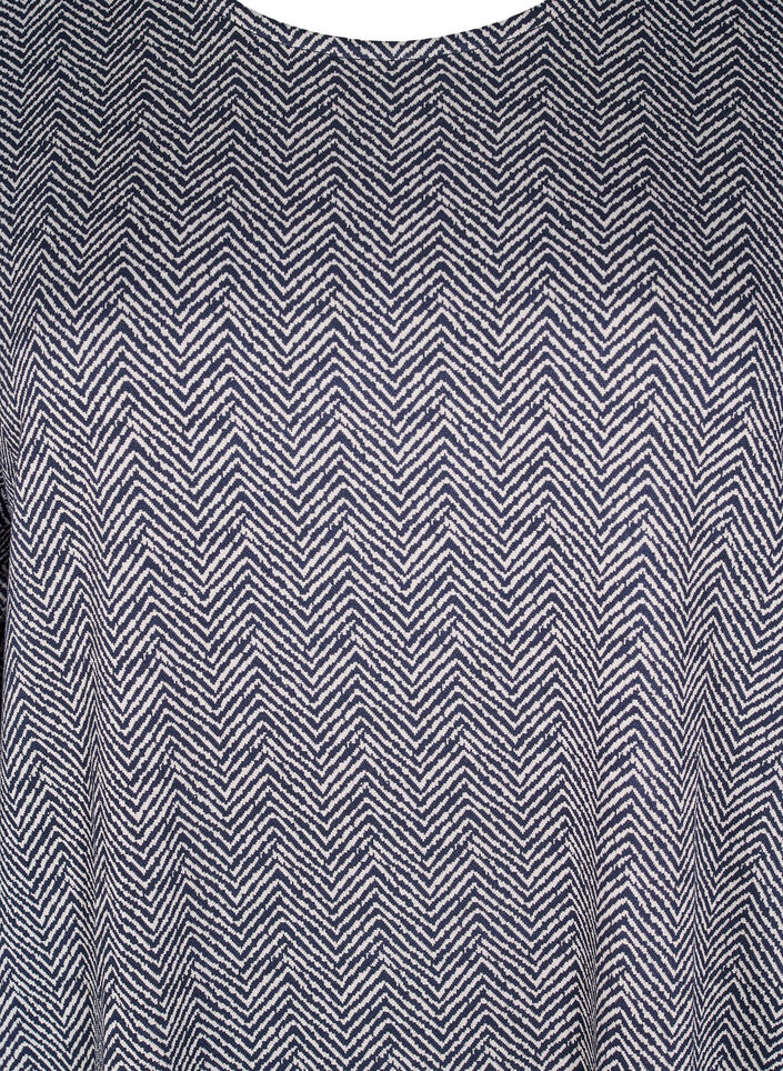 Wzorzysta sukienka z rekawami 3/4, Niebieskie, Packshot image number 2